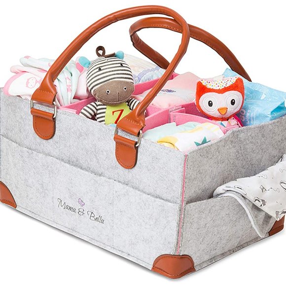Mama & Bella Other - Diaper Caddy Organizer- Felt Baby basket